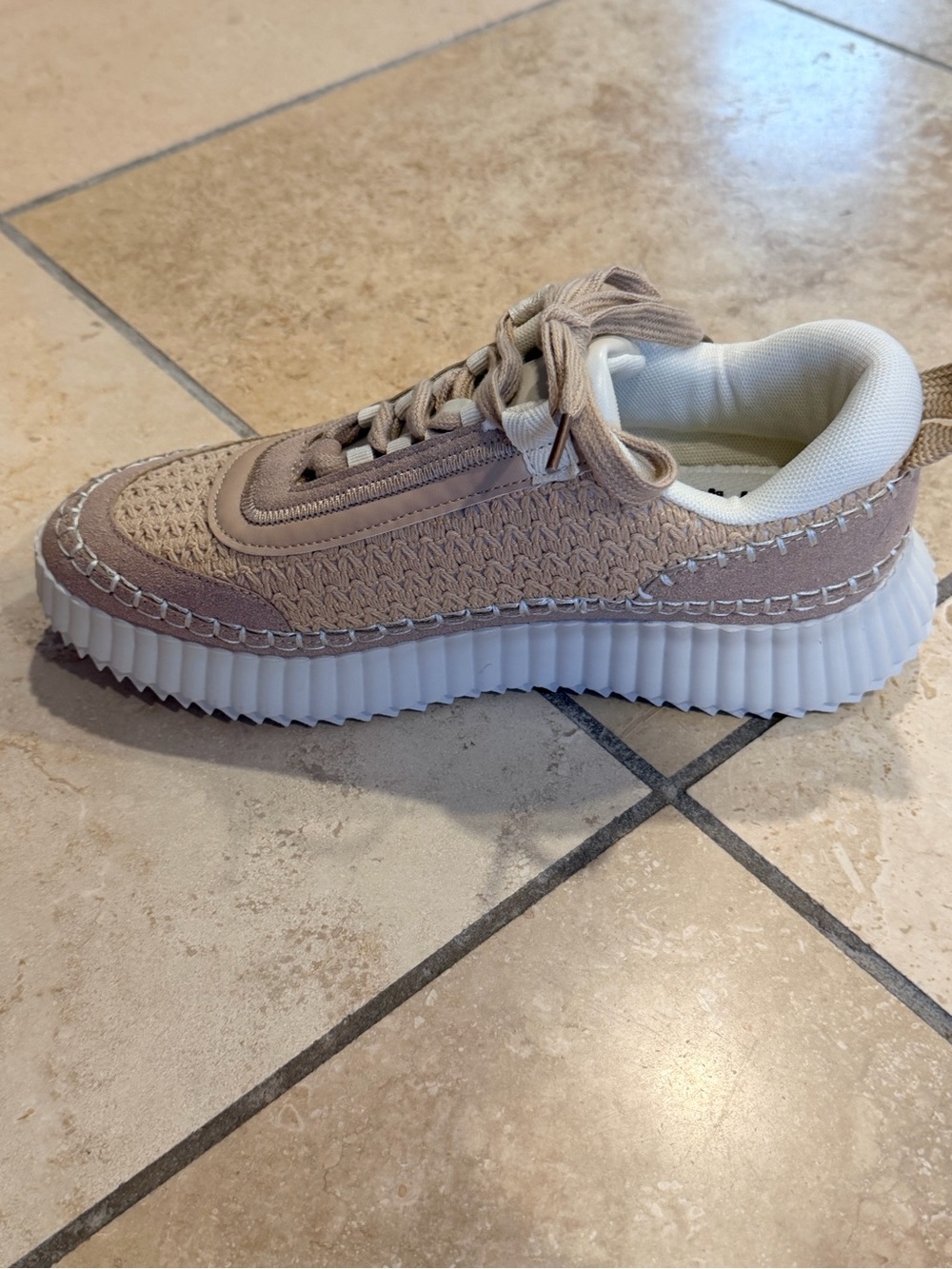 Woven Platform Sneakers in Blush Beige - Picture 8 of 11